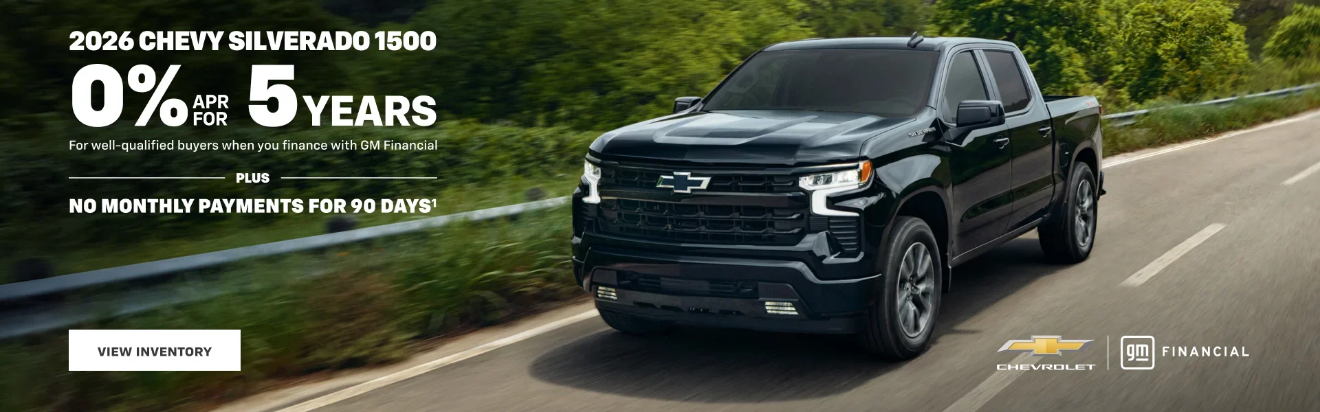 2026 Chevy Silverado 1500. 0% APR for 5 years for well-quali